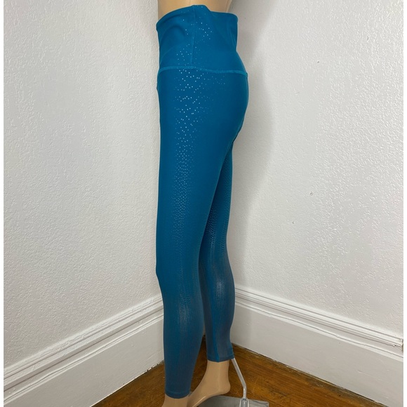 Beyond Yoga Alloy Ombre Leggings Women's Size L High Waisted Teal Gold Sparkle - Picture 3 of 9
